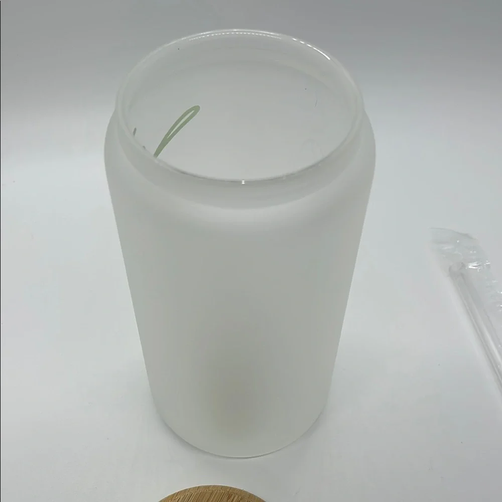 NWOT White Bride Glass Jar with Bamboo Lid - Picture 6 of 6